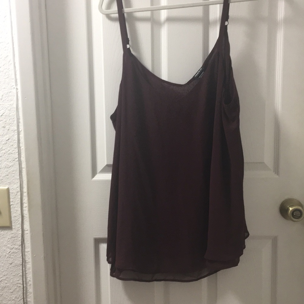 Torrid double layer chiffon tank, burgundy, 3x